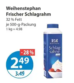 V Markt Weihenstephan frischer schlagrahm Angebot
