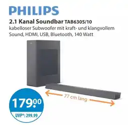 V Markt Philips 2.1 kanal soundbar tab6305/10 Angebot