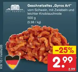 Netto Marken-Discount Gut ponholz geschnetzeltes 'gyros art' Angebot