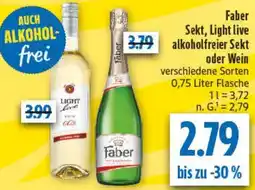diska Faber Sekt, Light live alkoholfreier Sekt oder Wein Angebot