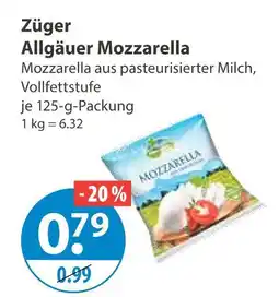 V Markt Züger allgäuer mozzarella Angebot