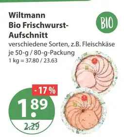 V Markt Wiltmann bio frischwurst-aufschnitt Angebot