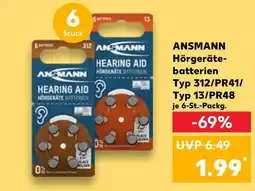 Kaufland Ansmann hörgerätebatterien typ 312/pr41 Angebot
