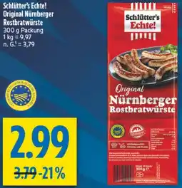 diska Schlütter's Echte! Original Nürnberger Rostbratwürste Angebot