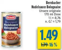 diska Bernbacher Nudelsauce Bolognaise Angebot