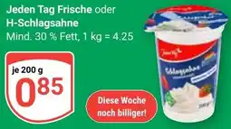 Globus Jeden Tag Frische oder H-Schlagsahne Angebot