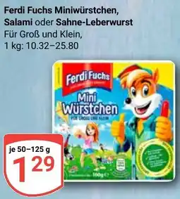 Globus Ferdi Fuchs Miniwürstchen, Salami oder Sahne-Leberwurst Angebot