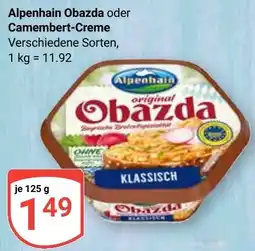 Globus Alpenhain Obazda oder Camembert-Creme Angebot