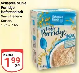 Globus Schapfen Mühle Porridge Hafermahlzeit Angebot