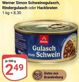 Globus Werner Simon Schweinegulasch, Rindergulasch oder Hackbraten Angebot