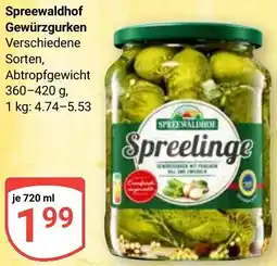 Globus Spreewaldhof Gewürzgurken Angebot