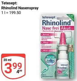 Globus Tetesept: Rhinolind Nasenspray Angebot