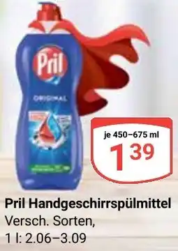 Globus Pril Handgeschirrspülmittel Angebot