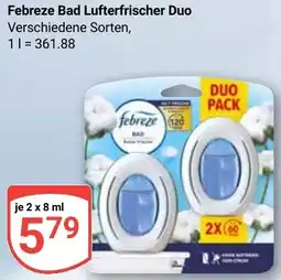 Globus Febreze Bad Lufterfrischer Duo Angebot