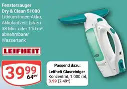 Globus LEIFHEIT Fenstersauger Dry & Clean 51000 Angebot