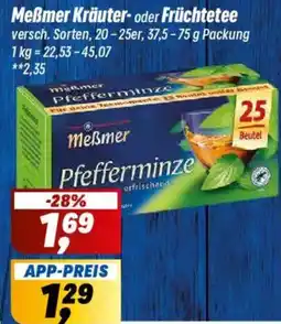 Simmel Meßmer Kräuter oder Früchtetee Angebot