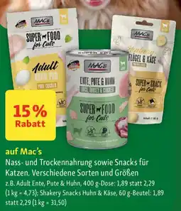 Fressnapf auf Mac's Nass- und Trockennahrung sowie Snacks für Katzen Angebot