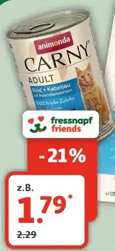 Fressnapf Animonda Carny Nass- oder Trockennahrung für Katzen Angebot