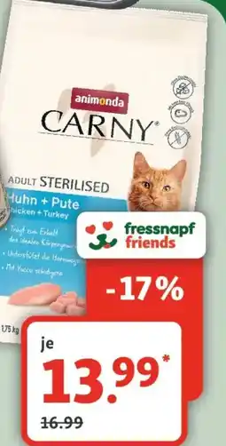 Fressnapf Animonda Carny Nass- oder Trockennahrung für Katzen Angebot