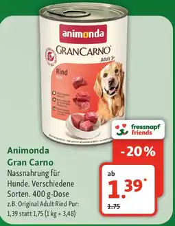Fressnapf Animonda Gran Carno Nassnahrung für Hunde Angebot