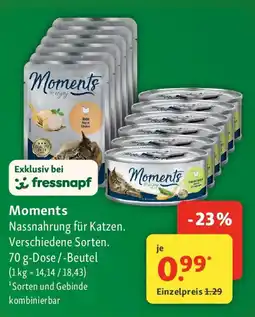 Fressnapf Moments Nassnahrung für Katzen Angebot