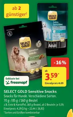 Fressnapf SELECT GOLD Sensitive Snacks Angebot