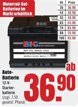 B1 Discount Baumarkt Auto- Batterie Angebot
