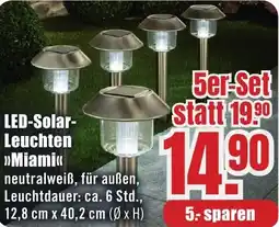 B1 Discount Baumarkt LED-Solar- Leuchten Miami 5er-Set Angebot