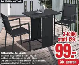 B1 Discount Baumarkt Balkonmöbel-Set Moni 3-teilig Angebot