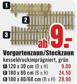 B1 Discount Baumarkt Vorgartenzaun/Steckzaun 120 x 30 cm Angebot