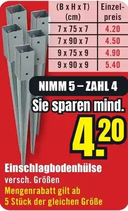 B1 Discount Baumarkt Einschlagbodenhülse Angebot
