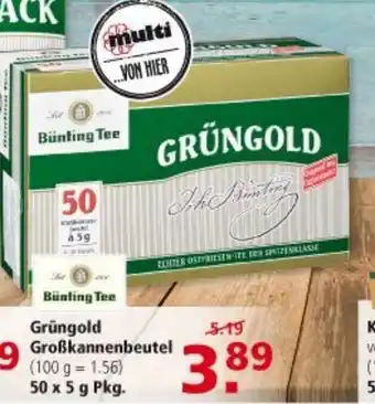 Multi Markt Grüngold Großkannenbeutel 50x5g Angebot