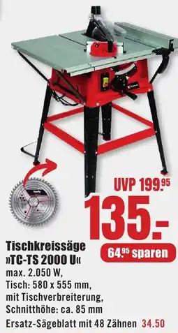 B1 Discount Baumarkt Einhell Tischkreissäge TC-TS 2000 U Angebot