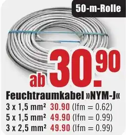B1 Discount Baumarkt Feuchtraumkabel NYM-J Angebot
