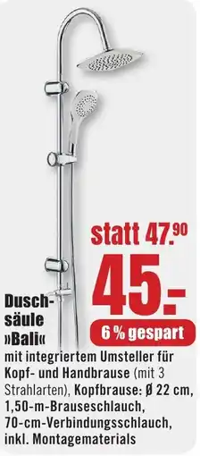 B1 Discount Baumarkt Duschsäule Bali Angebot