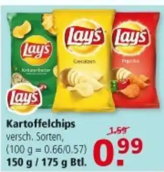 Multi Markt Lays Kartoffelchips 150/175g Beutel Angebot