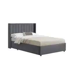 Netto Marken-Discount Juskys Polsterbett Savona 120x200 cm mit Stauraum, Lattenrost, Samt-Bezug, bis 250 kg - Dunkelgrau Angebot