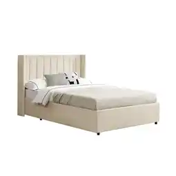 Netto Marken-Discount Juskys Polsterbett Savona 140x200 cm mit Stauraum, Lattenrost, Samt-Bezug, bis 250 kg - Beige Angebot