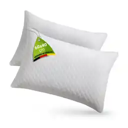 Netto Marken-Discount Juskys Kissen 40x60 cm für Bett - 2er Set Kopfkissen mit Memory-Foam Füllung - Weiß Angebot