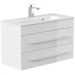 Netto Marken-Discount Badmöbel Portus 800 SlimLine weiss hochglanz Angebot