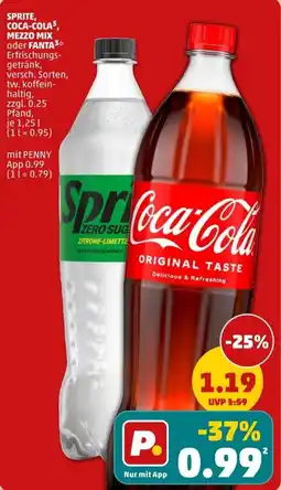 PENNY SPRITE, COCA-COLA³, MEZZO MIX oder FANTA3 Angebot