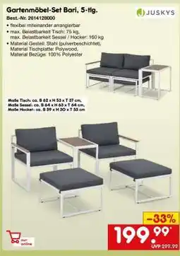 Netto Marken-Discount Gartenmöbel-Set Bari, 5-tlg Angebot