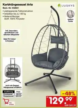 Netto Marken-Discount Korbhängesessel Aria Angebot