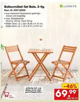 Netto Marken-Discount Balkonmöbel-Set Bala, 3-tlg Angebot