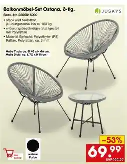 Netto Marken-Discount Balkonmöbel-Set Ostana, 3-tlg Angebot