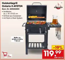 Netto Marken-Discount Holzkohlegrill Ontario II AY3724 Angebot