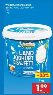 Netto Marken-Discount WEIDEGLÜCK Landjoghurt Angebot
