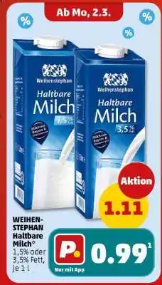 PENNY Weihenstephan Haltbare Milch Angebot
