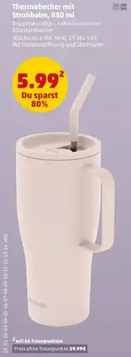 PENNY Thermobecher mit Strohhalm Angebot