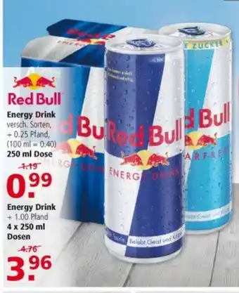 Multi Markt Red Bull Energy Drink 250 ml Dose Angebot